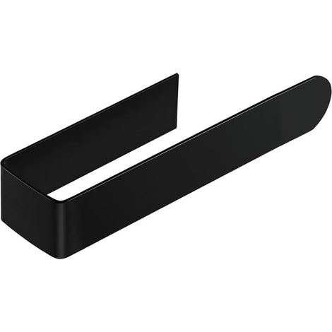 Porte-serviettes noir autocollant pour salle de bain, support mural pour accrocher des serviettes, du papier toilette, des gants de toilette (1/5)
