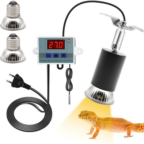 Turtle Heat Lamp,  E27 Land Tortoise Lamp with 25W 50W Basking Spot Bulbs,  Turtle Terrarium Heat Lamp,  Heat Lamp for Reptiles and Amphibians (1/5)