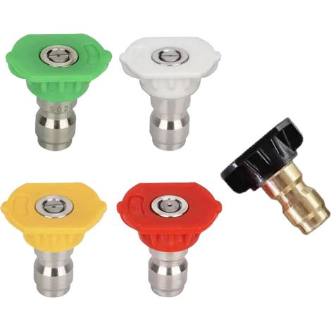 Embouts de Buse D'eau,Buse de Pulvérisation pour Nettoyeur Haute Pression Universelle,Embouts de Buse de Pulvérisation pour Laveuse à Pression,pour le Nettoyage de Voiture et le Jardinage,5 Pièces,1.2