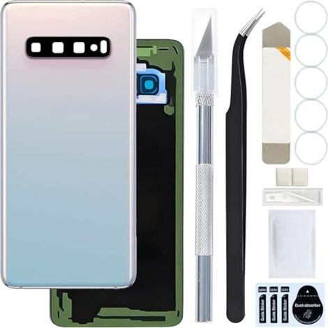 pour Galaxy S10, Remplacement de la Coque arrière en Verre, boîtier de Batterie avec Objectif d'appareil Photo préinstallé et Autocollant adhésif prédécoupé étanche (1/5)