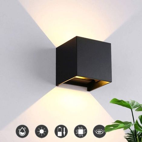 AMXCNOY 12W IP65 Wasserdichte LED-Wandleuchte aus verstellbarem Aluminium, warmweißes Licht 3000K, 665 Lumen, für den Innen- und Außenbereich (1/5)