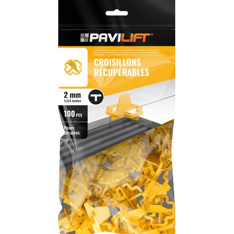 100 Croisillons récupérables "T" 2mm Pavilift (1/4)
