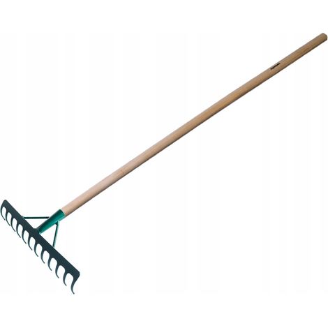 Verstärkter grüner Rechen, 12-zinkig, 130 cm