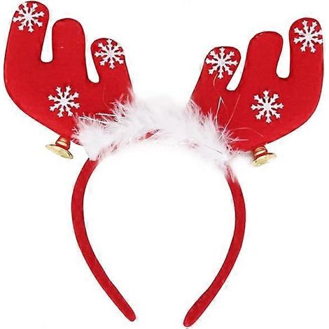 Serre-tête de Noël, serre-tête bois de cerf, serre-tête de fête de Noël avec clochette, serre-tête de Noël pour enfants et adultes, serre-tête décoratif de Noël (1/5)