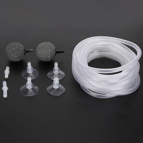 Kit d'accessoires pour pompe à oxygène d'aquarium : pierre à bulles, tuyau, ventouse, valve, dispositif d'aération pour aquarium. (1/5)