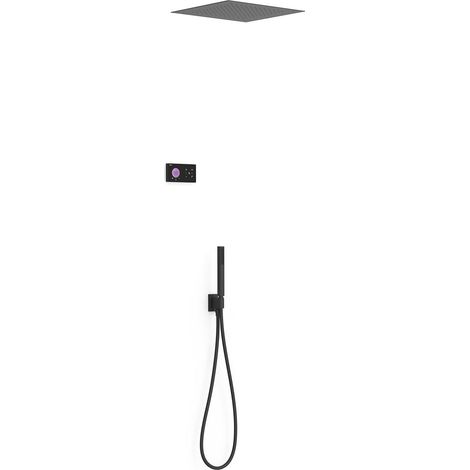 TRES 09288552NM SHOWER TECHNOLOGY Kit Grifo Termostático Electrónico Empotrado 2 Vías Shower Technology para Ducha Negro Mate - ref: 09288552NM (1/2)