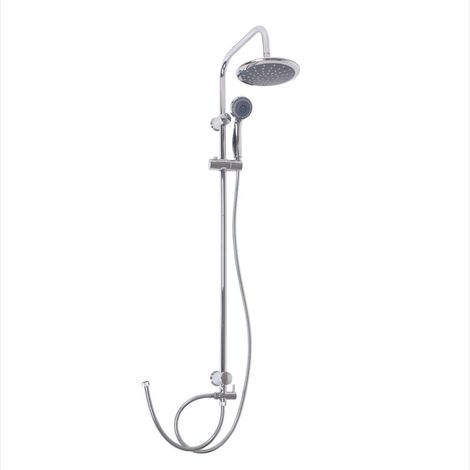 Colonna doccia serie airone cromata con soffione 20 cm in abs e doccetta 5 funzioni