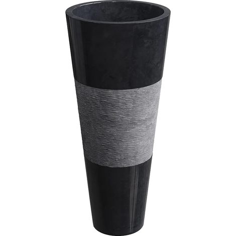 Lavabo con piedistallo in marmo Colore Nero L40 x P40 x H90 cm - PULOA (1/5)