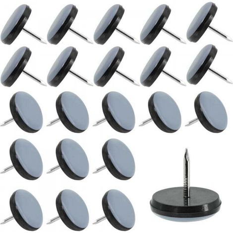 30 Pièces Patins pour Chaises 22mm en Téflon Patins pour Meubles Ronde Patin Chaise a Clouer Protéger Les carrelages, Les sols en Bois, Les chaises, Les Tables et Les Lits (1/5)