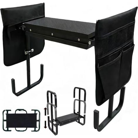 Agenouilloir de jardin pliable - Réglable en hauteur - 60 x 52 x 27 cm - Pour le jardinage - Avec aide au lever - Sac à outils - Tapis en mousse EVA - Pour le jardinage, le camping, la pêche (1/5)