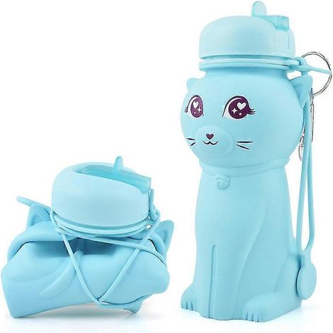 Bouteille d'eau pliable en forme de chat mignon, gobelet portable étanche, cadeau d'anniversaire. (1/5)