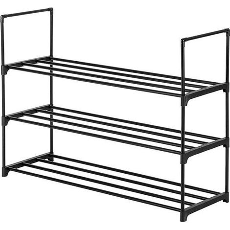 Étagère à chaussures à plusieurs niveaux - Rangement à chaussures - Armoire à chaussures - Étagère à chaussures anti-poussière pour porte - PP - Noir (1/5)