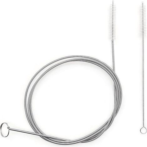 2X Brosse de Nettoyage Flexible avec Long Manche métal pour Trou Drainage réfrigérateur et Tuyau Poche à Eau, Fine Outil Brosse Nettoyage de Trou vidange, Brosse pour sonde d'alimentation (1/5)