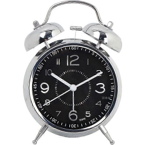 Réveil silencieux pour adultes, montre à quartz silencieuse de 4,5 pouces, noire avec rétroéclairage. (1/5)