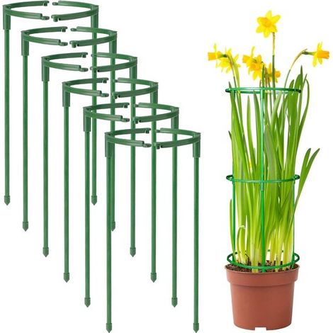 6 Pflanzenstützen Stützrahmen Rankgitter für Zimmerpflanzen Stapelbar Stütze für Gartenblumen Halbkreisförmig Pflanzenkäfig für Tomaten, Monstera (1/5)