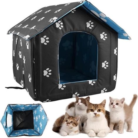 Maison pour chat - Non spécifié - Pliable - Imperméable - 40x38x35 cm - Pour extérieur (1/4)