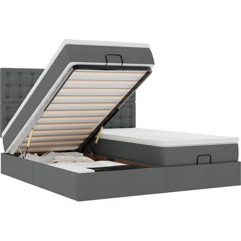 Maison Exclusive - Estructura cama otomana colchones tela gris os