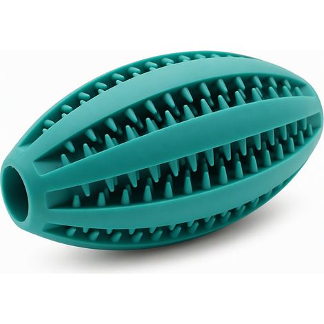 Jouet pour chien en caoutchouc vert paon rugby taille L 12 cm (1/5)