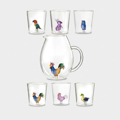 Set de verres en verre avec carafe Made in Italy Pet Friends Mix 9 (1/3)