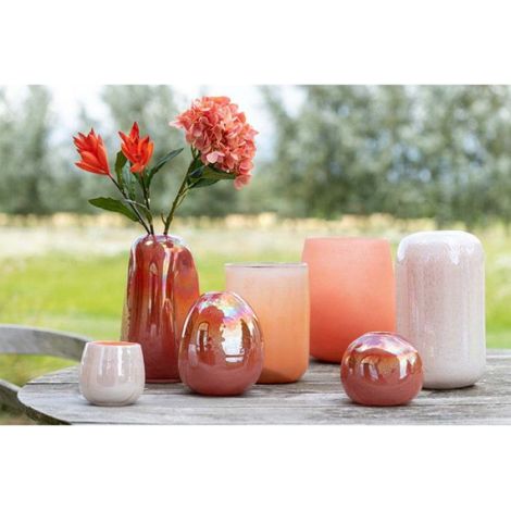 Vase Design en Verre "Juliette" 11cm Orange & Rose (1/4)