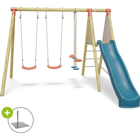 Balançoire en bois 2,30 m Topwood YAKI 2 - 6 enfants