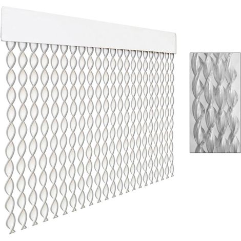 Tenda per Porta con Cordoncino Spiralato Tambre 90x210 Bianco-Trasparente 20206D
