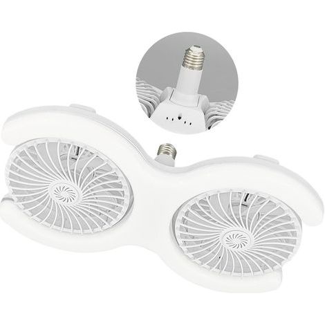 Ventilateur de tête avec lumière LED E27 Prise LED Ventilateur de Plafond lumière avec télécommande pour Bureaux à Domicile dortoir Prise Plafond (1/3)