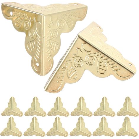 Lot de 24 protections d'angle décoratives vintage en métal avec clous (1/5)