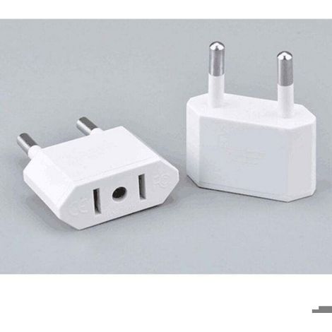 Adaptateur Prise Usa Vers Eu - 110 V Vers 230 V - Pour Voyages En France Allemagne Pologne - 2 Pièces (1/4)