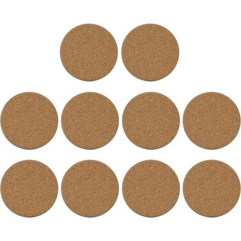 10 pièces Sous-verres en Liège Ronds pour Maison Bureau Café Protection de Table (1/5)