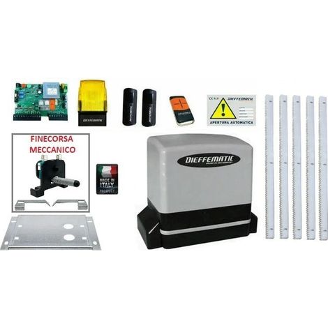Kit Motore Kv6 230 V Automazione Cancello Scorrevole 5 Mt Cremagliera Zincata
