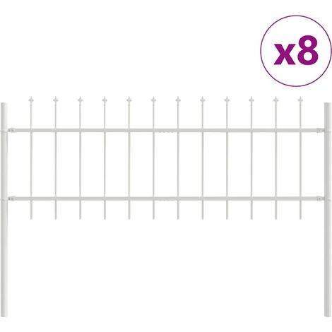 Maison Exclusive - Gartenzaun 8 pcs Weiß 13,6 x 0,6 m Pulverbesch