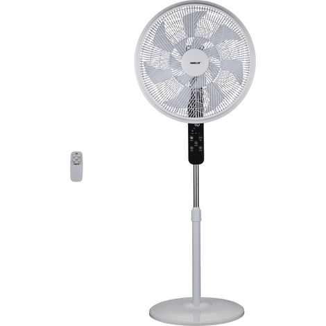 Fanelite - Ventilateur sur pied FSP45-1 - Blanc - Hélice 14 pales - Fort débit d’air - Grilles plastiques - Télécommande