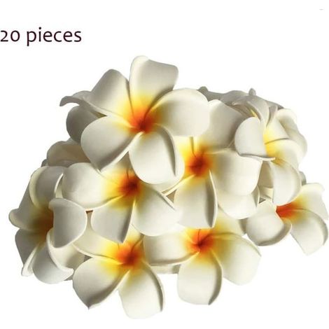 20 fleurs artificielles flottantes pour la décoration de piscine et de salle de bain (blanches) (1/5)