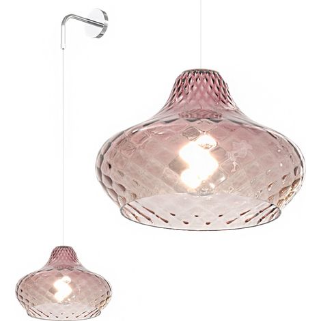 Applique moderno top light dress 1191cr a e27 led lampada parete vetro, colore rubino