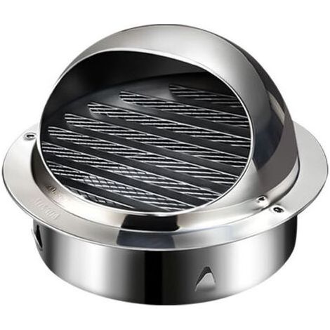 ALLIANDISGrille d'aération en acier inoxydable - 150 mm - Grille d'aération - Grille d'aération - Grille de protection contre les intempéries - Hotte extérieure ronde - Couvercle de hotte aspirant (1/5)