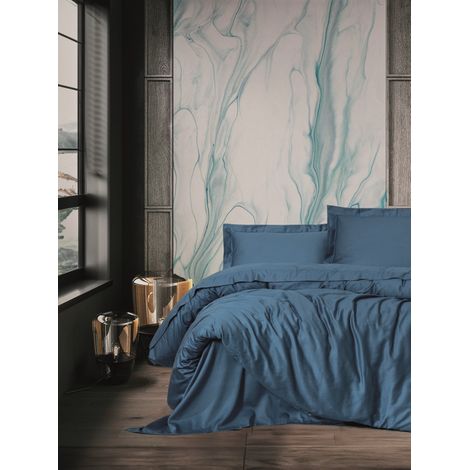 Funda nórdica, funda nórdica, ropa de cama Set 100% Algodón Azul (1/2)