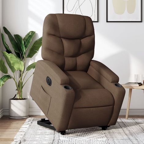 Fauteuil inclinable électrique-Chaise de relaxation-Fauteuil Relax marron tissu 448527 (1/5)