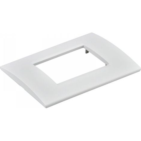 Placca Plastica Quadrata MBL 3M Bianco Compatibile Bticino Living BLN89301