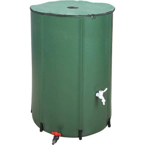 Rservoir d\'Eau de Pluie Pliable 250L avec Robinet Rcuprateur dEau pour Arroser et Nettoyer Jardin (1/4)