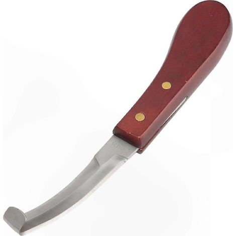 Couteau à sabot double face en acier inoxydable avec manche ergonomique en bois pour la taille des sabots de chevaux (1/5)