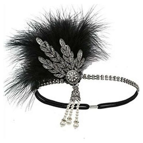 Vintage 1920s Headband Roaring 20s Great Gatsby Headpiece With Peacock (1/4)