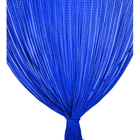 RIDEAU PERLÉ DOUX MARIEL © en tissu doux anti-bruit anti-bruit insectes avec fils BLEU Cm. 120x220