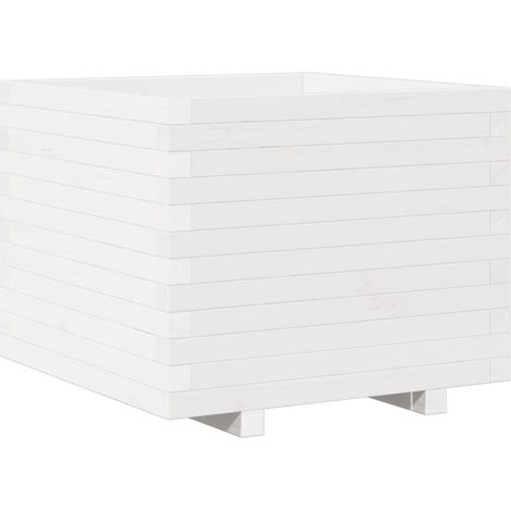 Maison Exclusive - Pflanzkübel Weiß 60x60x49,5 cm Massivholz Kief