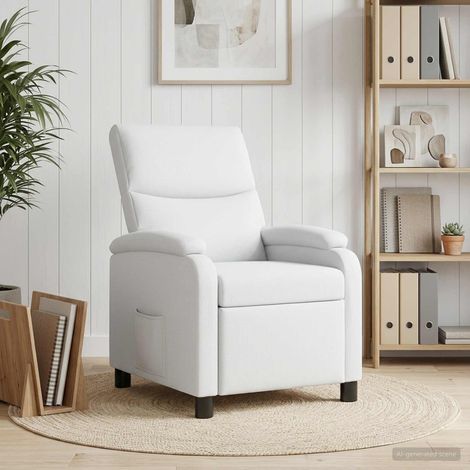 vidaXL Recliner Blanco Tela (1/5)