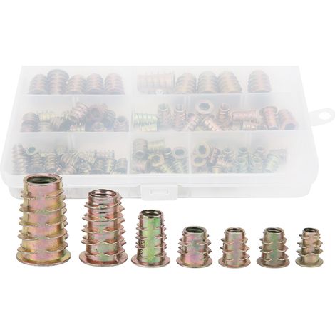 100 écrous à tête hexagonale creuse, filetage M4/M5/M6/M8/M10, en boîte