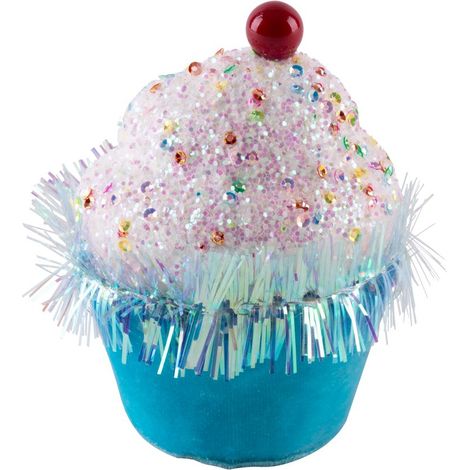 Dekoration MagicHome Weihnachten Candy Line, Muffin, blau, hangend, 7x7x11 cm (1/2)