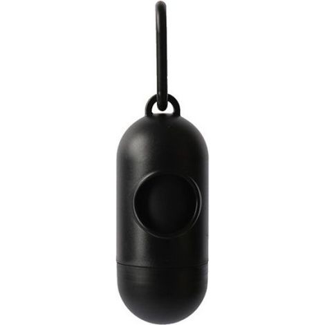 Sac à déjections canines sans parfum avec distributeur et crochette pour laisse 13 po x 9 po Noir - 480 sacs (40 rouleaux) (1/4)