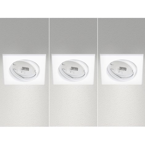 Eckige Einbaustrahler Decke JURA 3er Set schwenkbar Weiß matt GU10 (1/5)