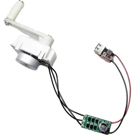 Chargeur USB à manivelle, 5V 5W, comme illustré. (1/3)